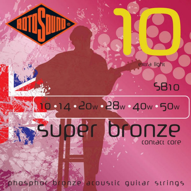 Струни за акустична китара 6 струни ROTOSOUND SB10     